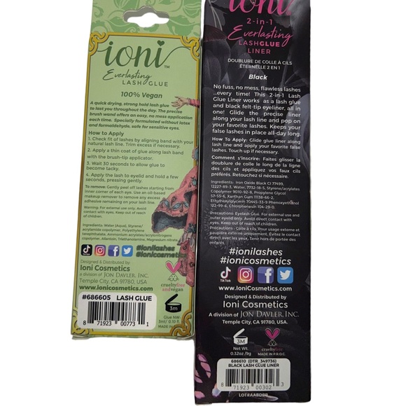 Ioni 3D Faux Mink Lashes and Lash Glue Liner Bundle - Picture 3 of 3